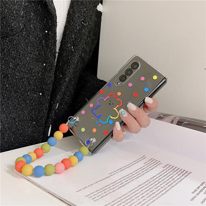 Wave Point Bear Multicolor Bracelet Case - Samsung