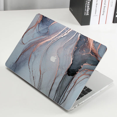 Glossy Marble Pattern MacBook Case - Slate Grey Marble