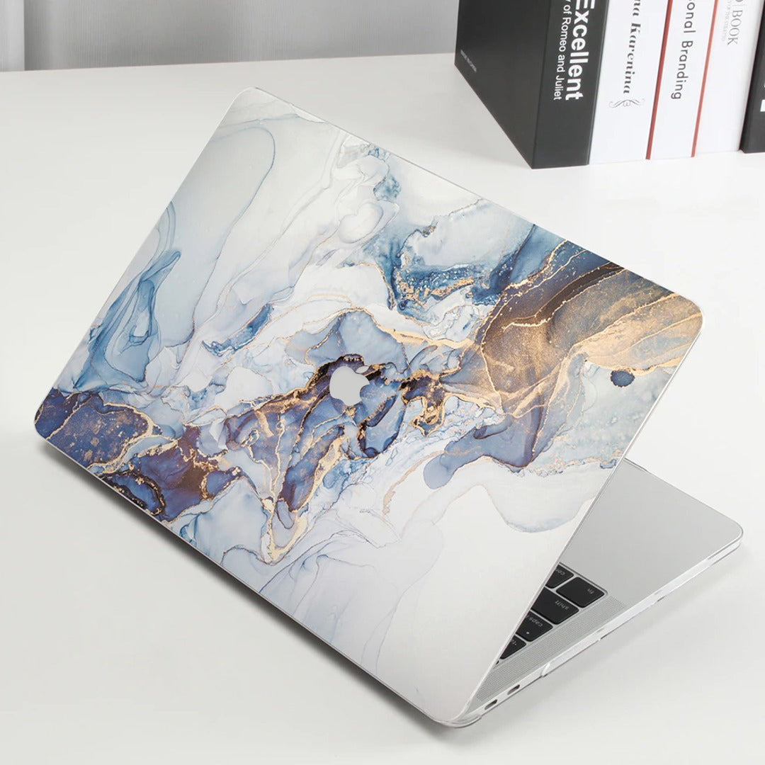 Glossy Marble Pattern MacBook Case - Baltic Blue Marble