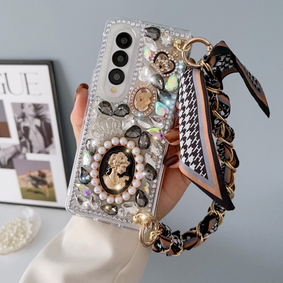 Galaxy Z Fold Rhinestone Bracelet Case - Samsung