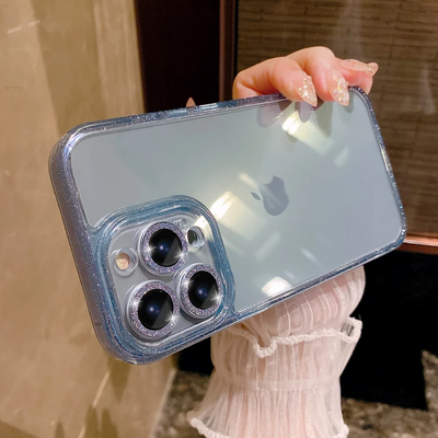 Glitter-Enhanced Transparent Lens Phone Case