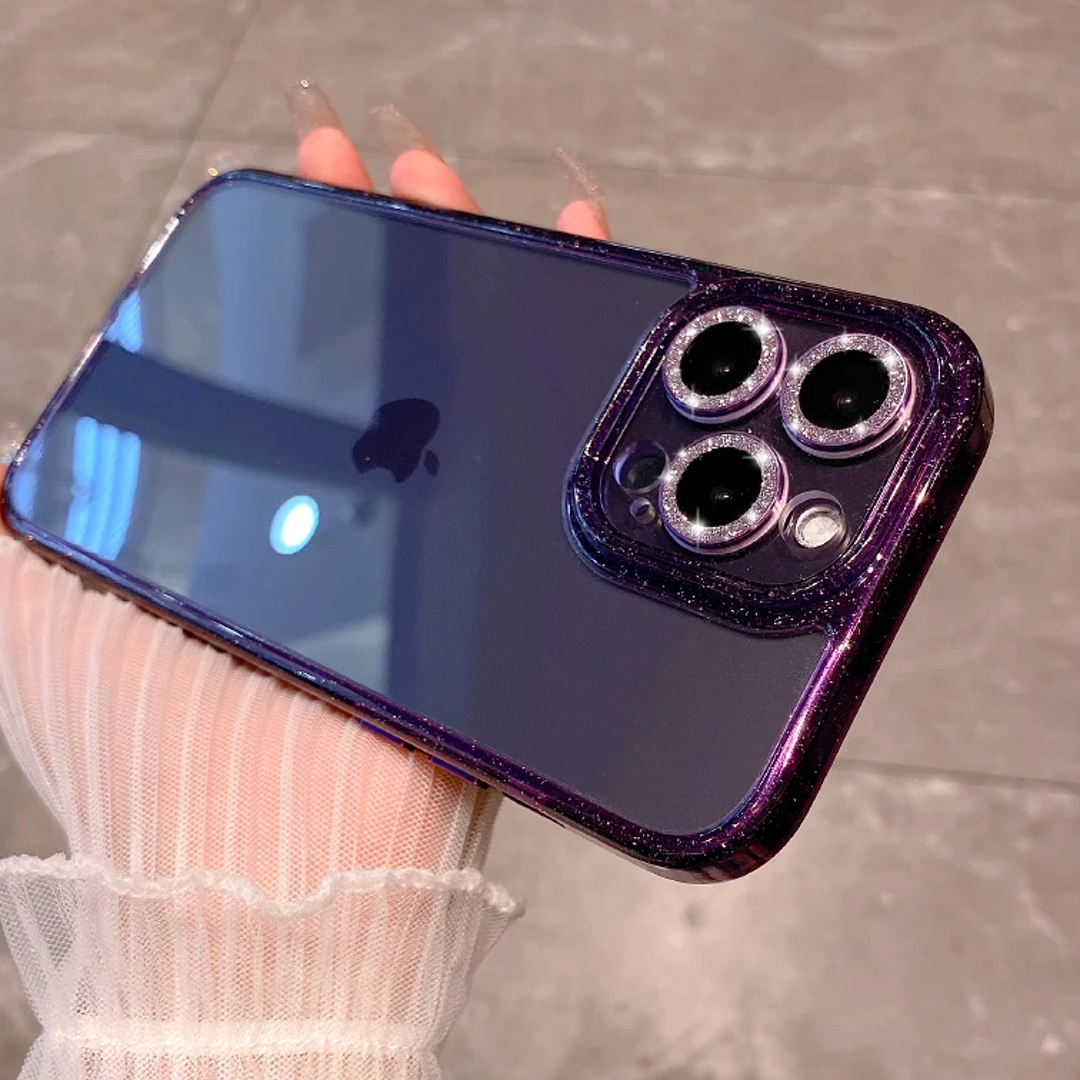 Glitter-Enhanced Transparent Lens Phone Case