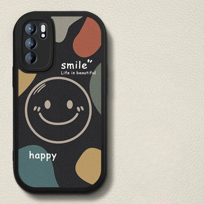 Colored Smile Leather Texture Case  - Samsung