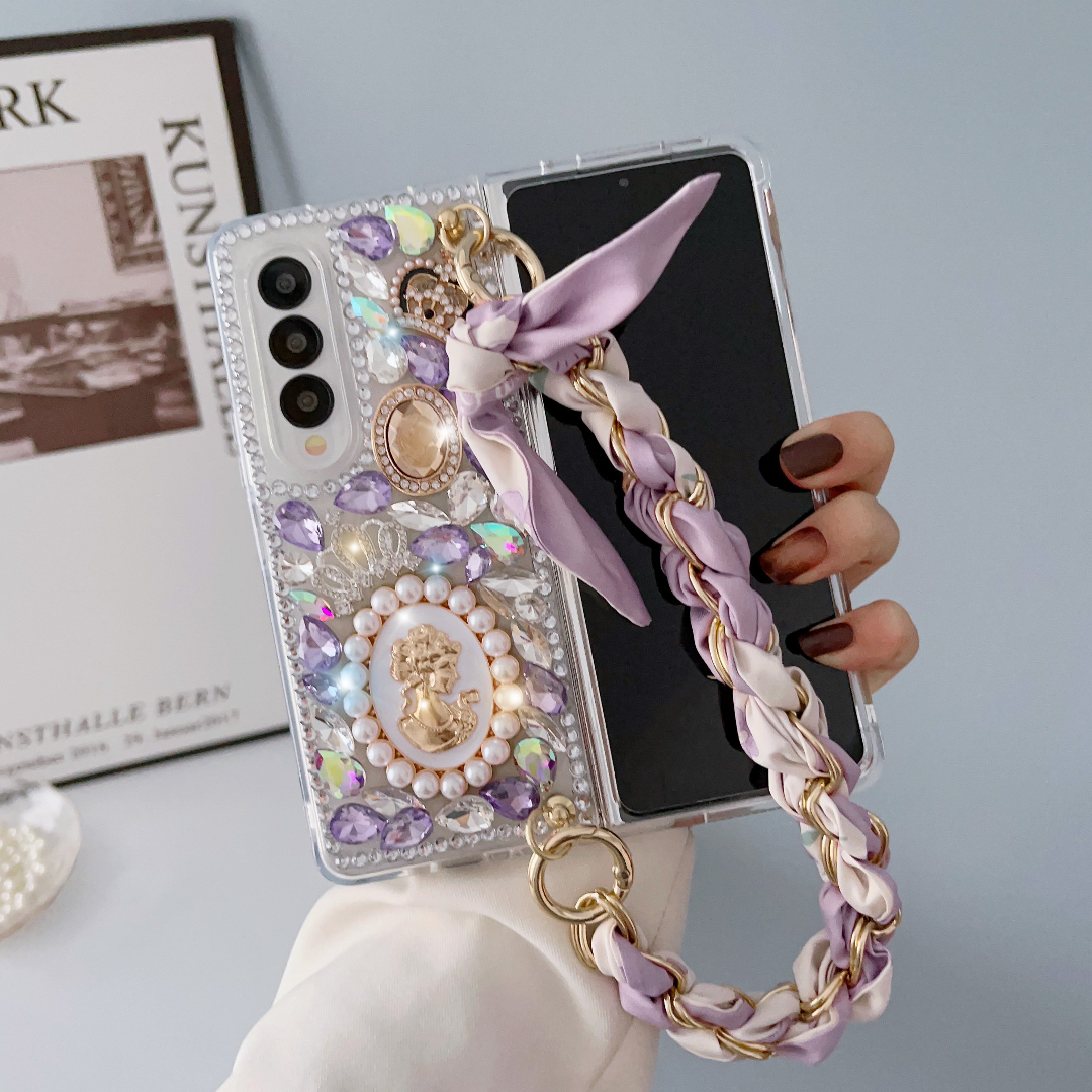 Galaxy Z Fold Rhinestone Bracelet Case - Samsung