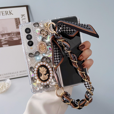 Galaxy Z Fold Rhinestone Bracelet Case - Samsung