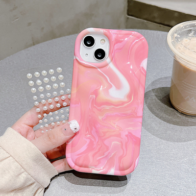 Creamy Texture Charm Beaded Phone Case
