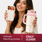 Pastel Stripe Case With Insulated Tumbler