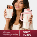 Pastel Stripe Case With Insulated Tumbler