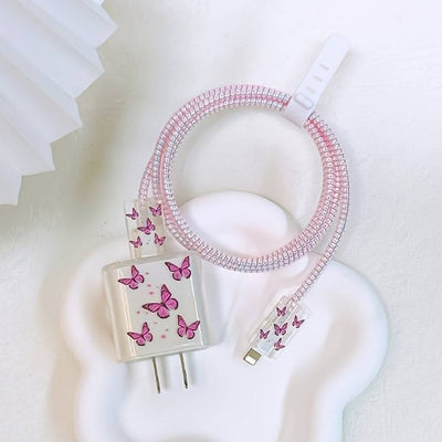 Butterfly Print Wire And Charger Case
