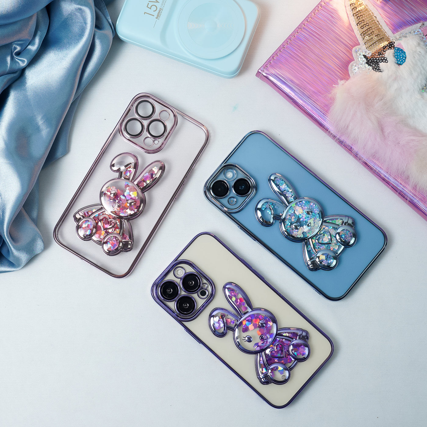 Adorable Rabbit Glitter Transparent Soft Case