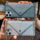 Shining Crystals Wallet Crossbody Chain Case