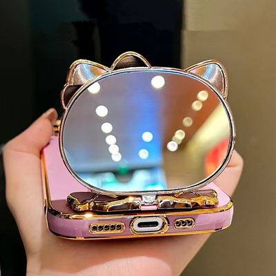 Charming Kitty Folding Mirror Stand Case