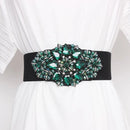 Wide Rhinestone Waist Belt