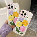 Cute Embroidery Tulip Flowers Phone Case