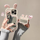 Rabbit Ear Mirror Phone Case With Airpod Case