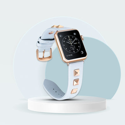 Pyramid Leather Strap for Apple Watch [42/44/45MM] - Light Blue
