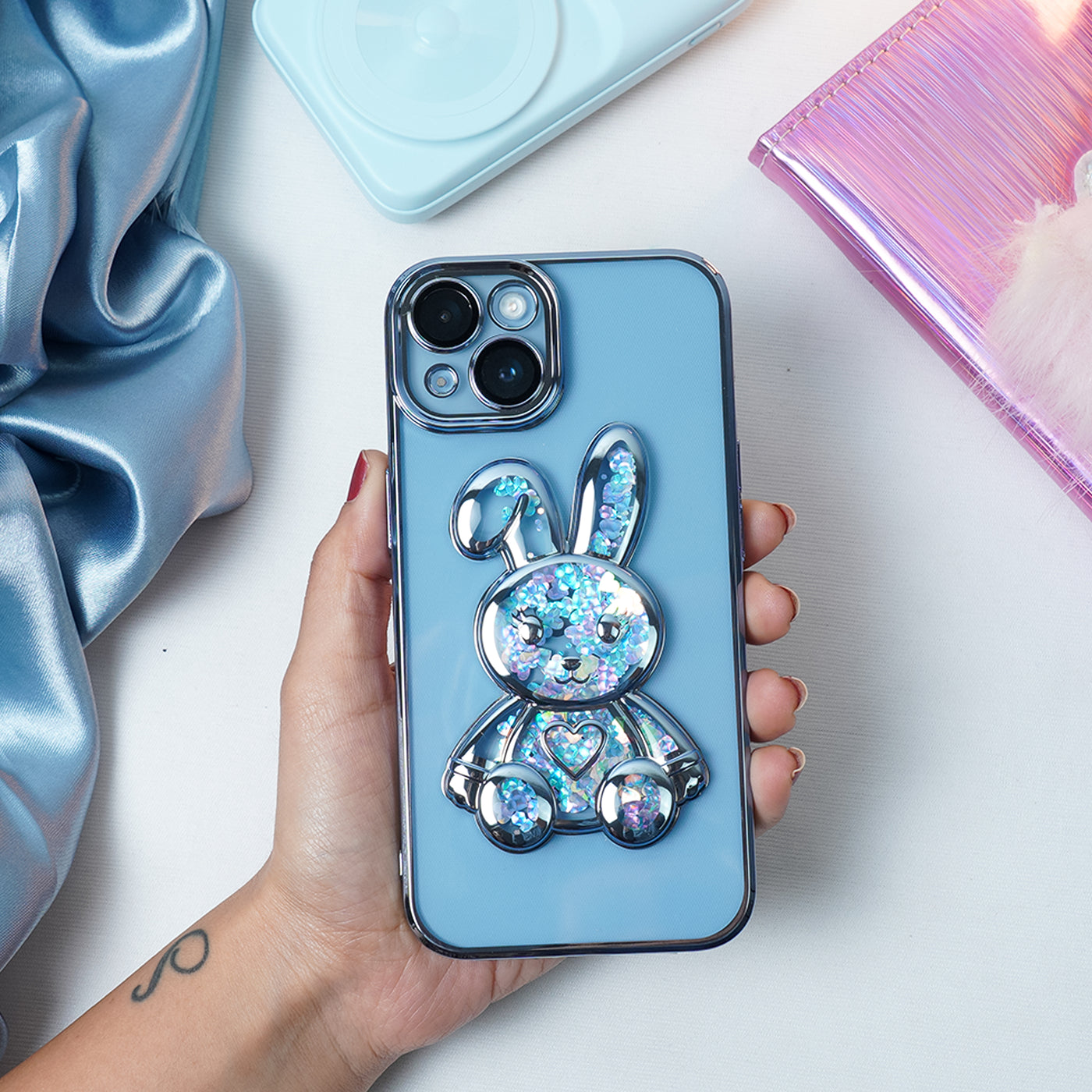 Adorable Rabbit Glitter Transparent Soft Case