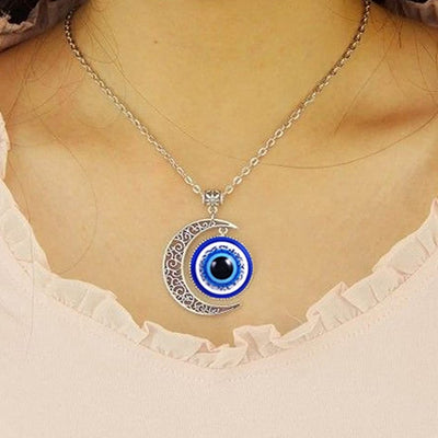Evil Eye Necklace with Moon