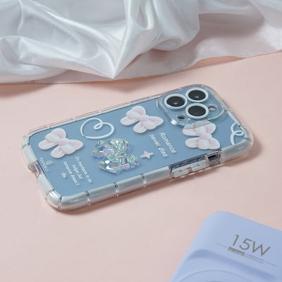 Sweet Bow Print Transparent Bumper Case