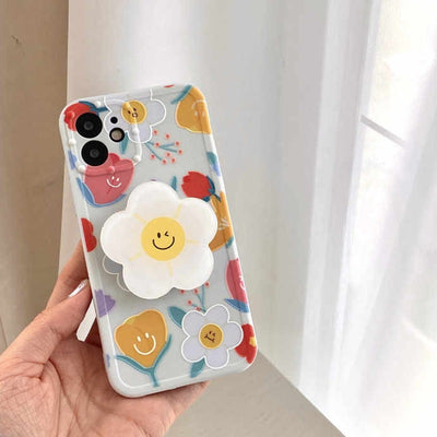 Adorable Flower Case with Pop Socket