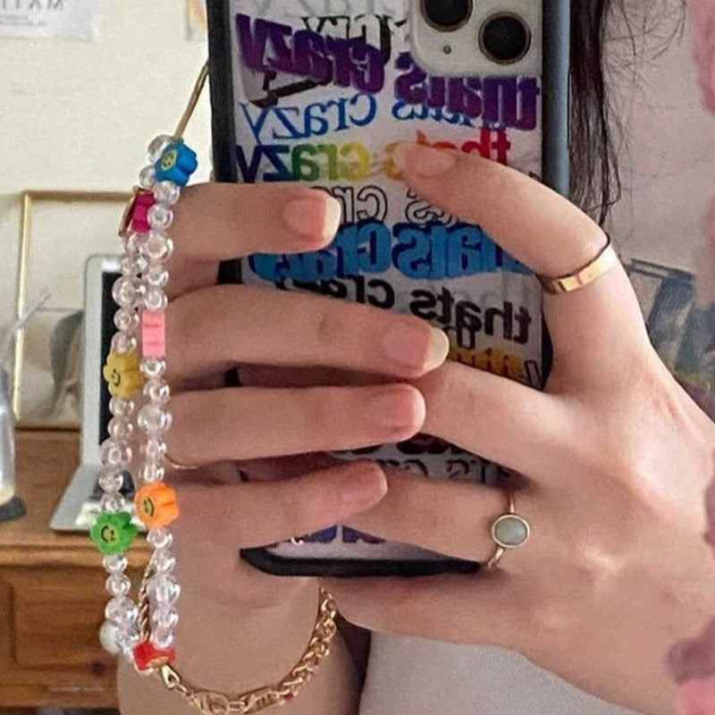 Colorful smiley Phone Charm