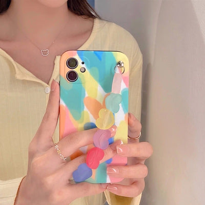 Colorful Artsy Love Heart Case with Bracelet