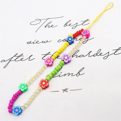 Flower - Colorful Beaded Phone Charm