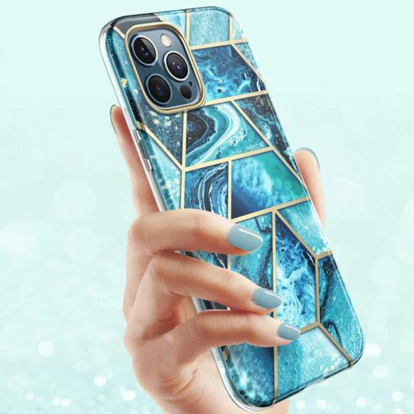 Electroplating Full Body Protector Marble Case - Apple