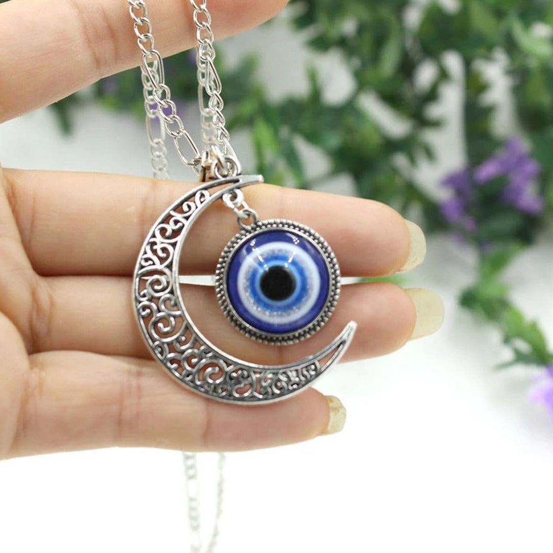 Evil Eye Necklace with Moon