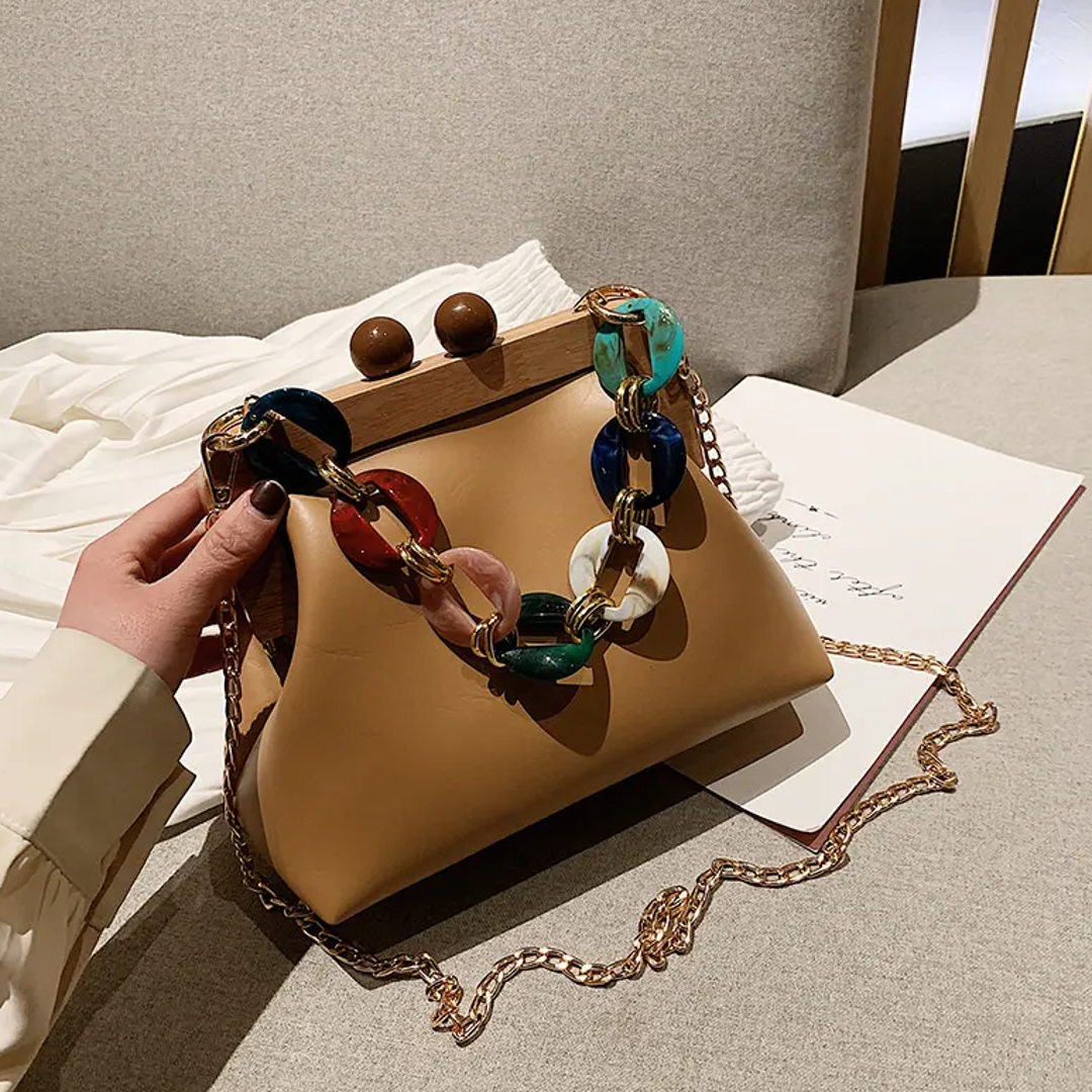 Wooden Frame Boho Sling bag