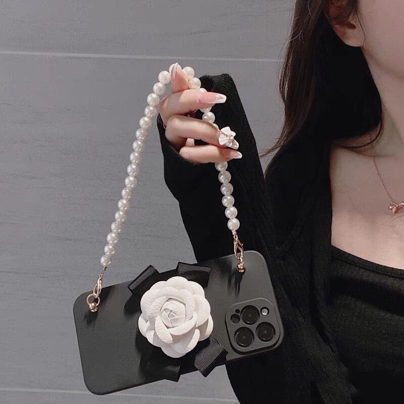 Knot Floral Pop Socket Case With Pearl Bracelet