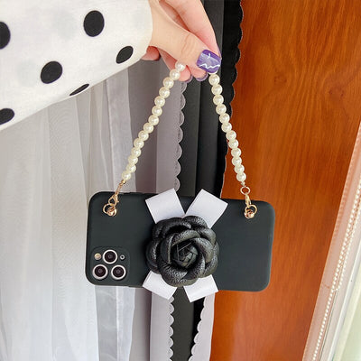 Knot Floral Pop Socket Case With Pearl Bracelet