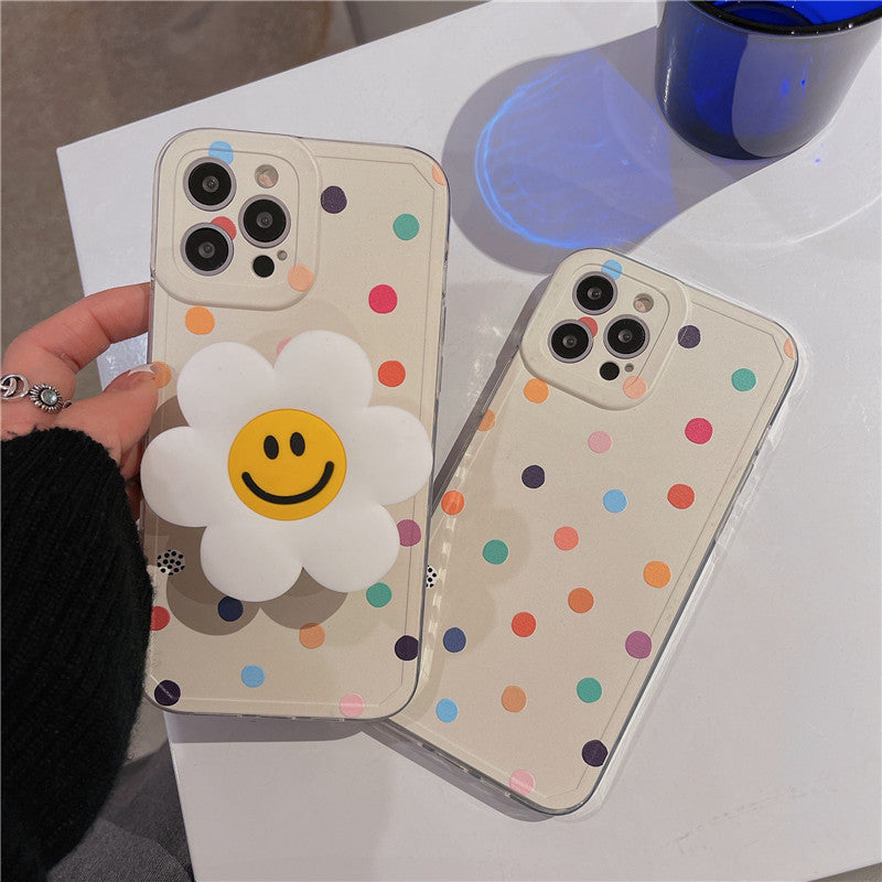 Colourful Dot Print Case with Pop Socket