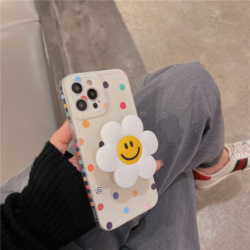 Colourful Dot Print Case with Pop Socket