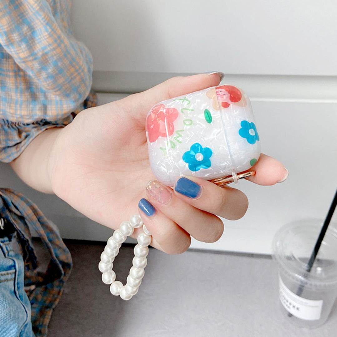 Flower Print Transparent Bracelet Case - AirPods 1/2