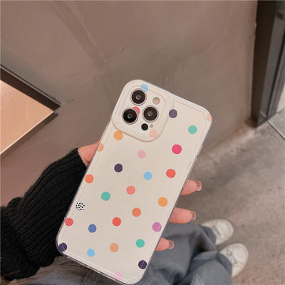 Colourful Dot Print Case with Pop Socket