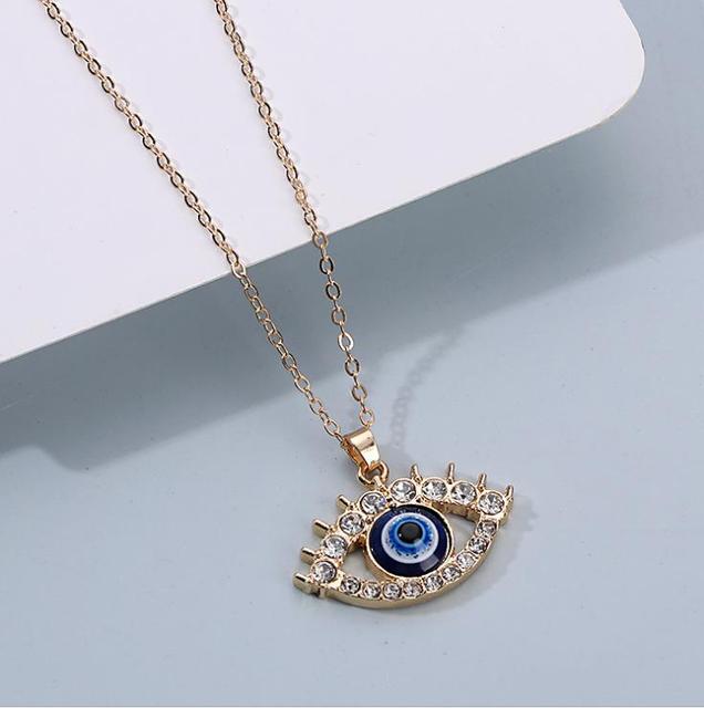 Blue Evil Eye Charm Necklace