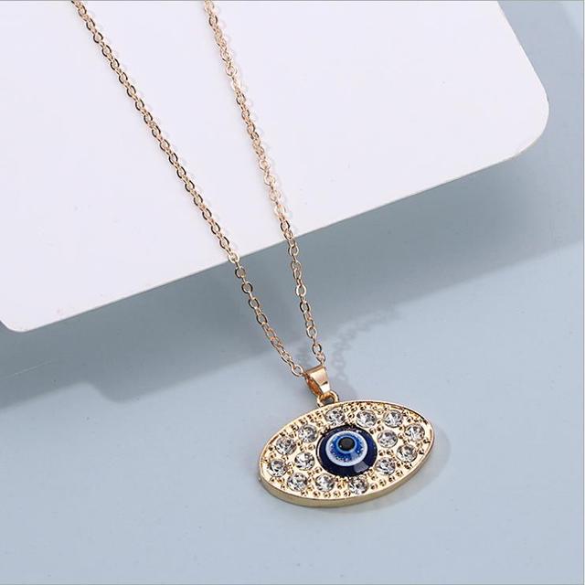 Blue Evil Eye Charm Necklace