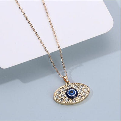 Blue Evil Eye Charm Necklace