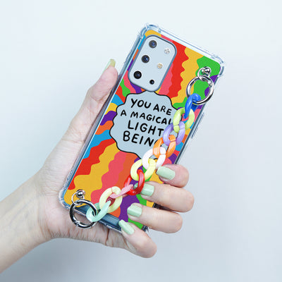 Self Inspiring Colorful Case with Chain Bracelet- OnePlus