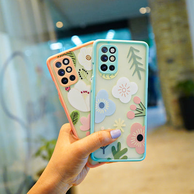 Floral Print Hybrid Matte Anti-shock Case - OnePlus