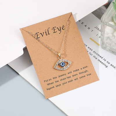 Blue Evil Eye Charm Necklace