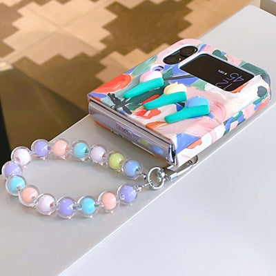 Galaxy Z Flip3 Tulip Embossed Flower Pattern Case