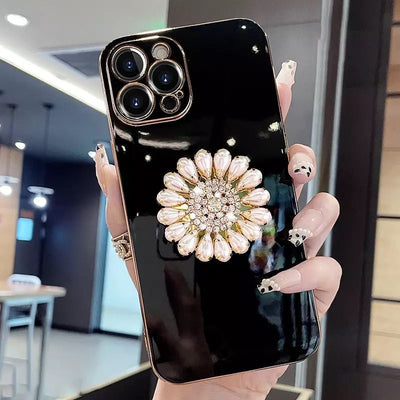 Pearl Flower Rhinestone Pop Socket