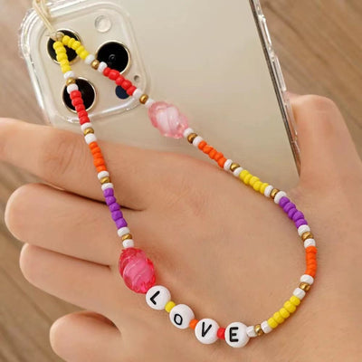 Love - Colorful Beaded Phone Charm