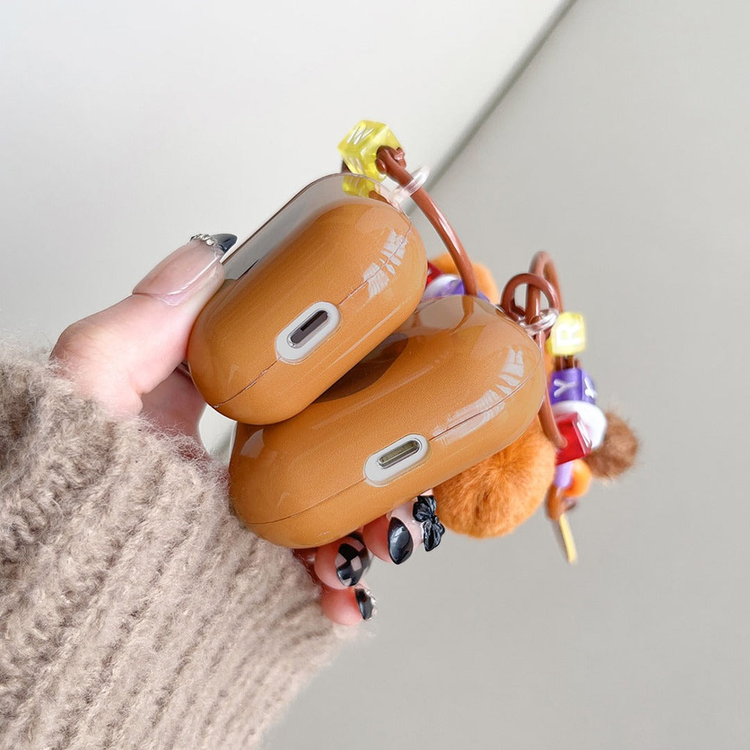 Luxury Heart Brown Case - Airpods Pro