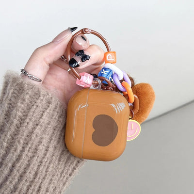 Luxury Heart Brown Case - Airpods Pro