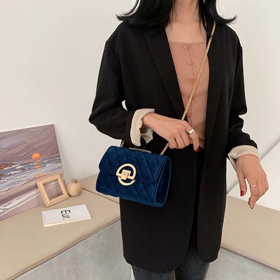 Gold Plated Velvet Sling Bag