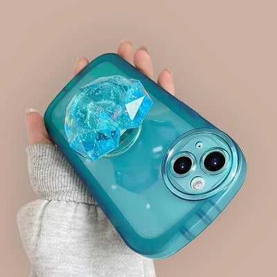 Crystal Heart Pop Socket Case