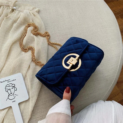 Gold Plated Velvet Sling Bag